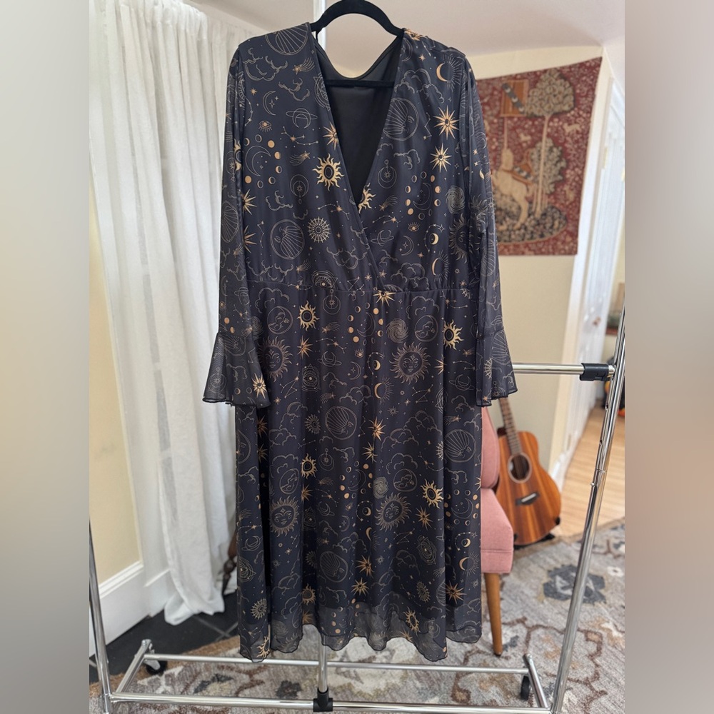 BloomChic Celestial Black and Gold Dress